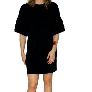 See By Chloe Sz S Black Ruffle Sleeves Tee Shirt Dress
